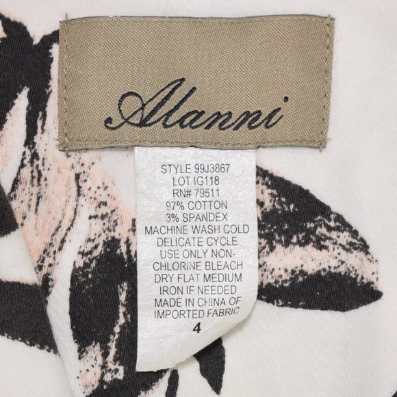 Alanni Lily Floral Stretchy Womens Blaser Jacket Two Button Front Black White 4 - Picture 11 of 15